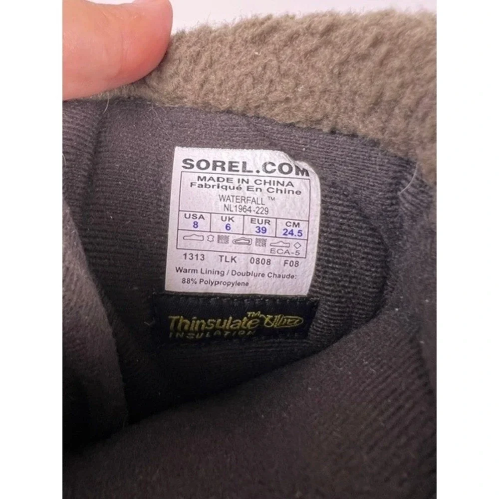 Sorel Waterfall Brown Suede Thinsulate Insulated Winter Snow Boots Size 8